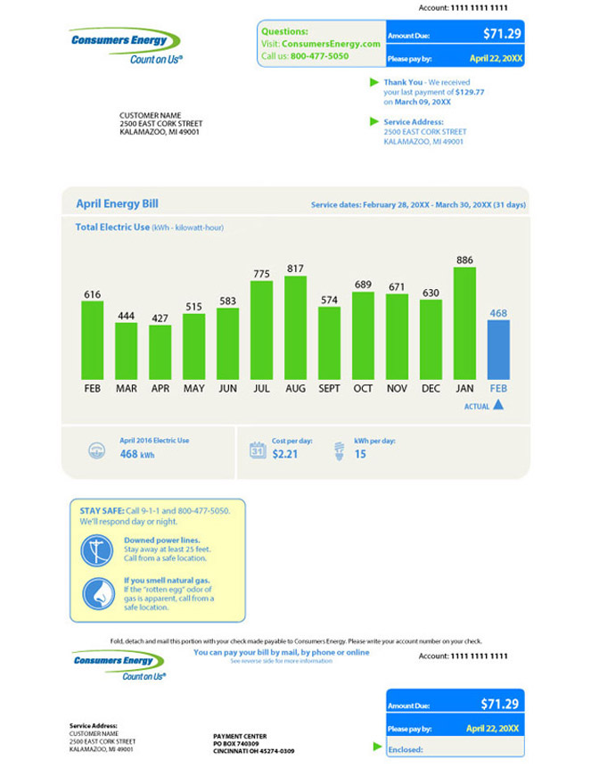 Understanding Your Bill | Consumers Energy